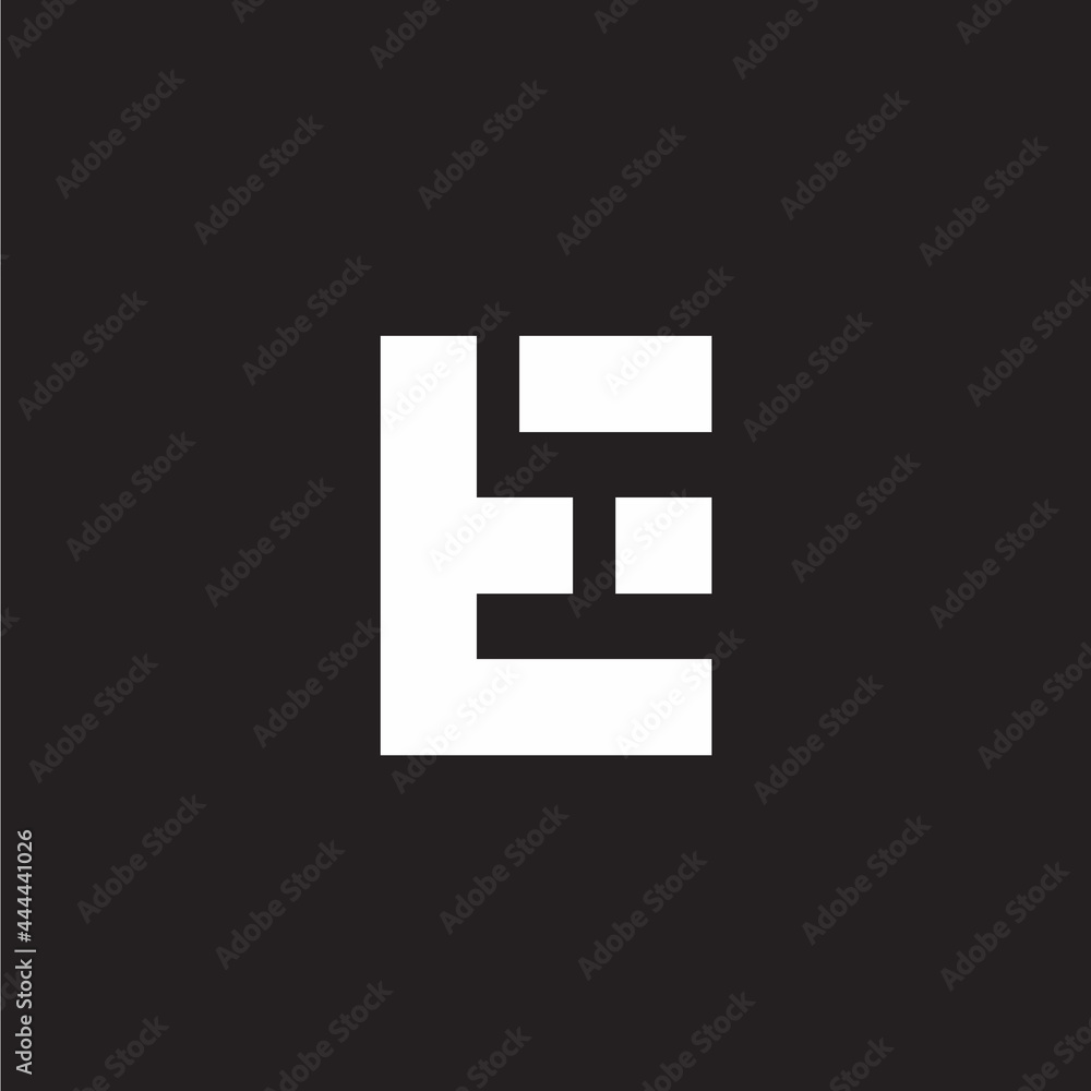 Obraz premium letter et simple geometric slice logo vector