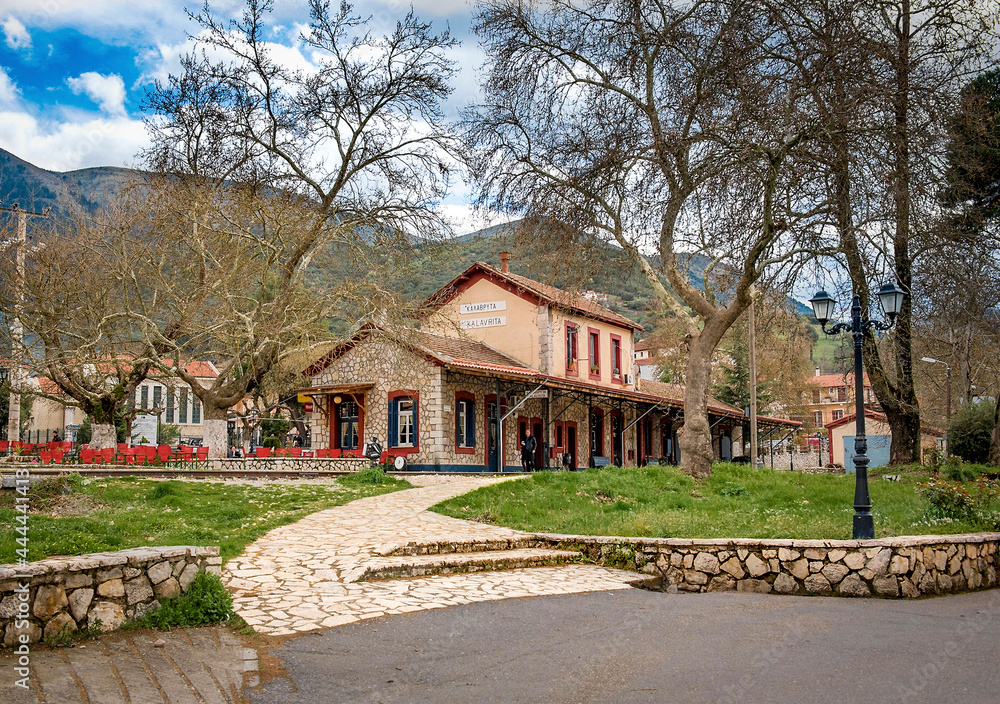 The Old Traditional Railroad Station at Kalavryta,Greece