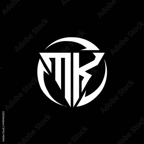 MK logo monogram design template