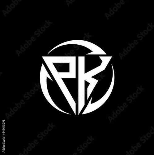 PK logo monogram design template