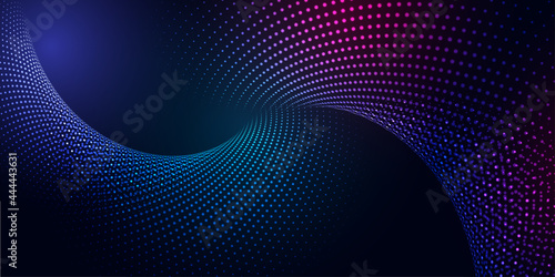 Abstract banner with cyber particles design photo