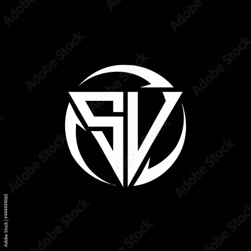 SV logo monogram design template