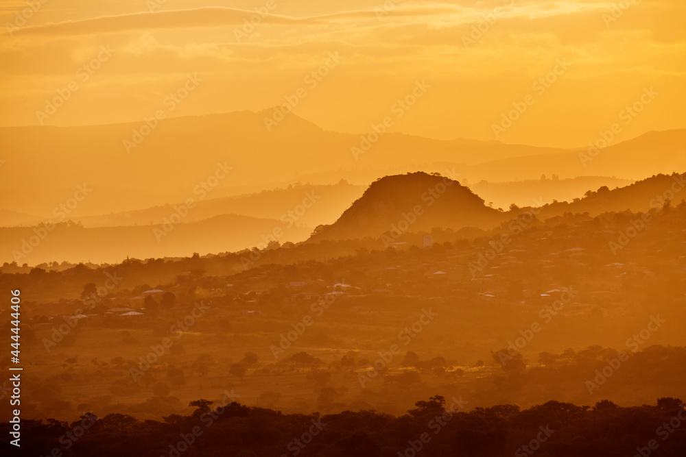 Sunset landscape in Pretoriuskop from Kruger National park, South Africa