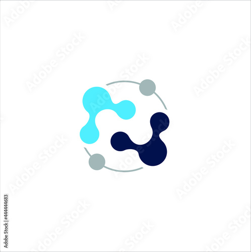 abstract neuron logo design vector template