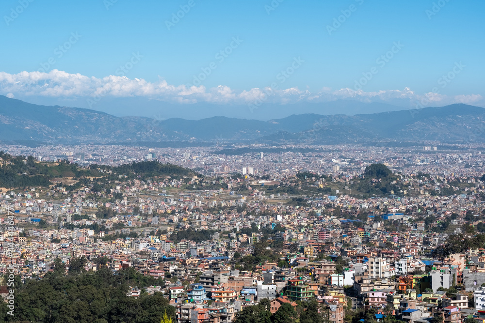 View of city of Kathmandu in Nepal