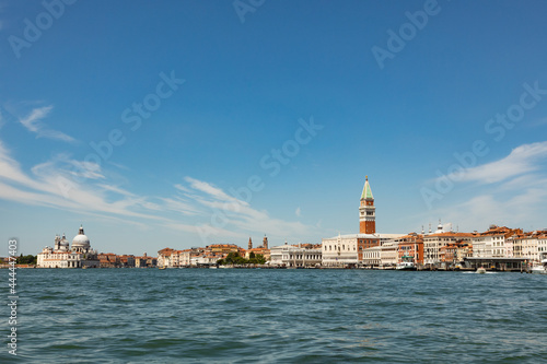 view to San Marco square with facade of the Doge's palace in Venice, Italy