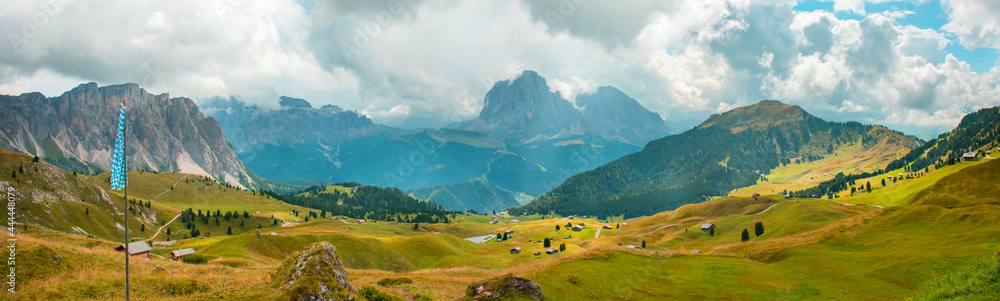 Summer landscape of mount Langkofel, South Tirol, Dolomites mountains, Italy