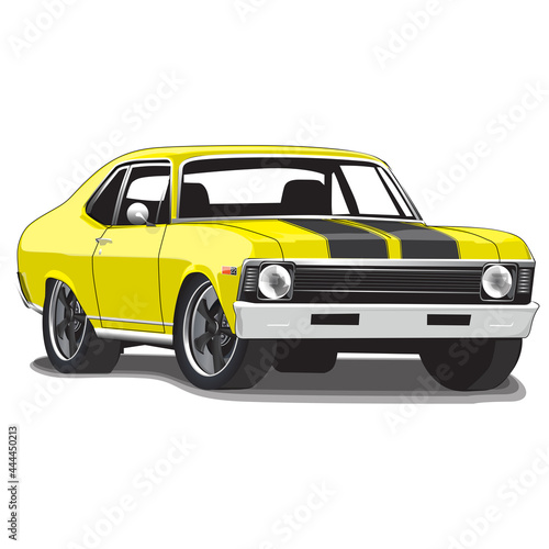 1970's Style Vintage Classic Muscle Car
