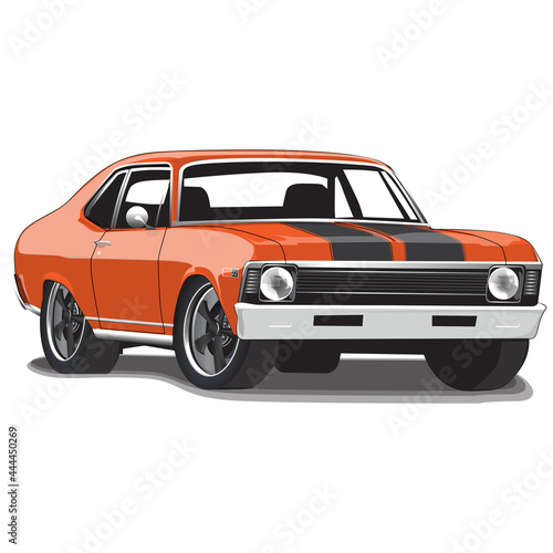 1970's Style Vintage Classic Muscle Car