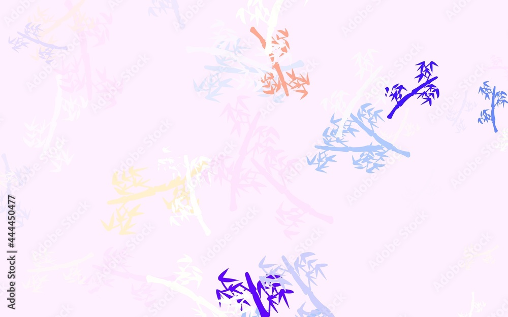 Light Pink, Yellow vector abstract backdrop with branches.