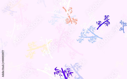 Light Pink  Yellow vector abstract backdrop with branches.