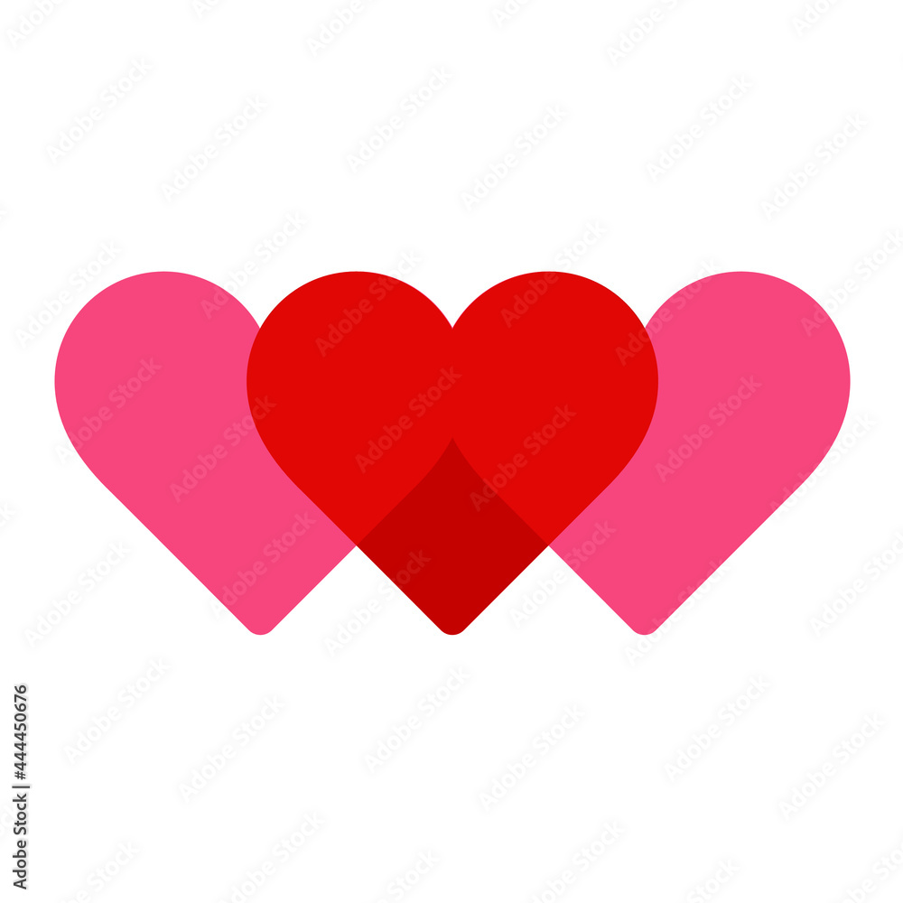 Abstract heart of red color. Vector. Flat and modern style.