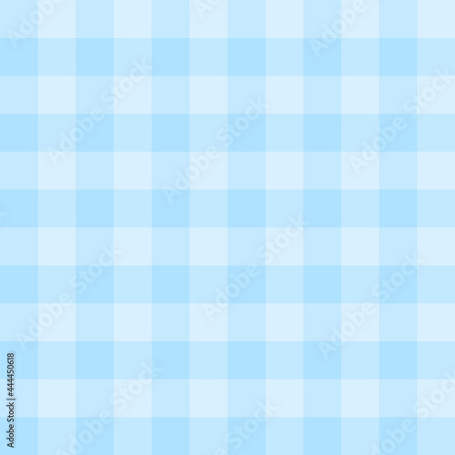 Seamless light blue checked background with squares. Gingham pattern for tablecloths, plaid, clothes, wrapping, bedding. Soft pastel simple and minimal backdrop. Vector Illustration.