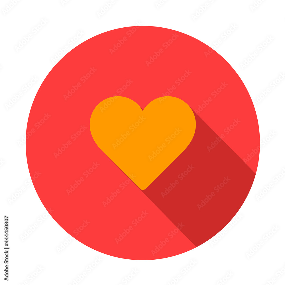 Heart icon with shadow. Flat and modern style. Heart icon with shadow. Flat and modern style.