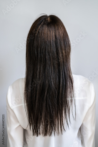 Model Woman With Long Healthy Straight Hair