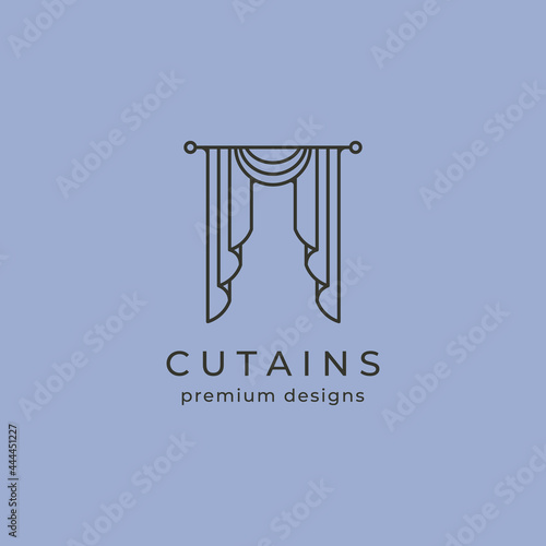 curtain fabric logo vector symbol illustration design