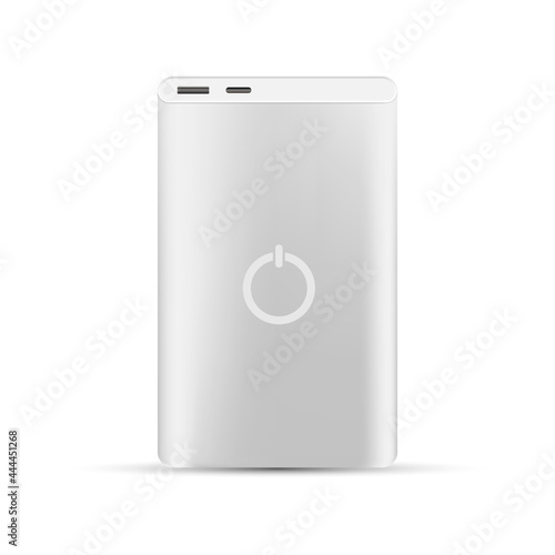 Vector illustration realistic powerbank.Vector illustration isolated on white background.