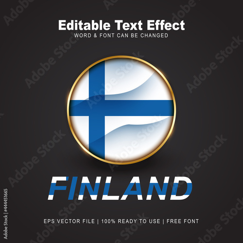 Finland text effect style - Editable text effect vector illustration. Hungary 3d Flag - Euro 2020 Finalists