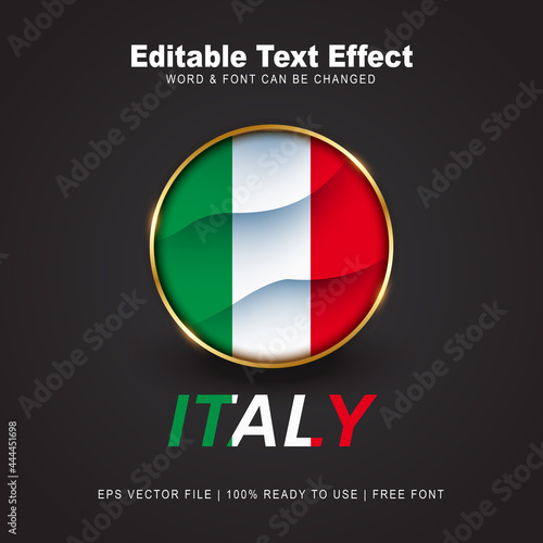 Italy text effect style - Editable text effect vector illustration. Hungary 3d Flag - Euro 2020 Finalists