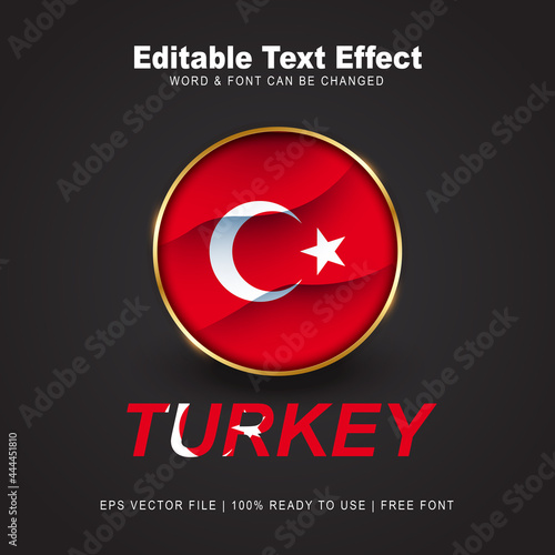 Turkey text effect style - Editable text effect vector illustration. Hungary 3d Flag - Euro 2020 Finalists