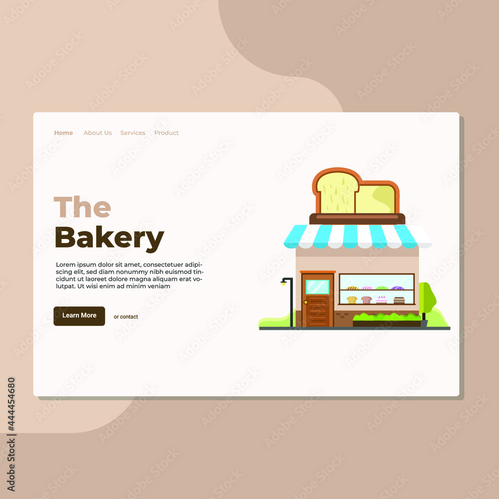 Landing page template of Bakery. Modern flat design concept of web page design for website and mobile website. Easy to edit and customize. Vector Illustration