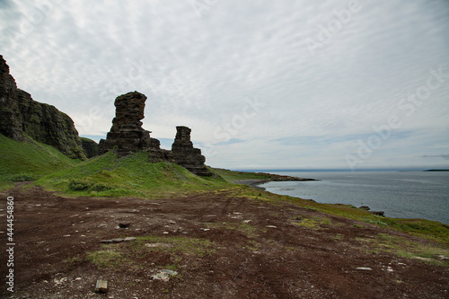 Rocks "Two Brothers" near Cape Zemlyanoy on the Kola Peninsula.