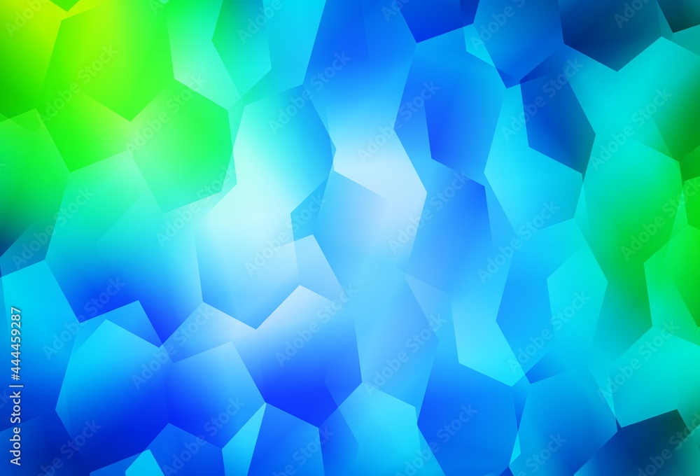 Light Blue, Green vector template in hexagonal style. Light Blue, Green vector template in hexagonal style.