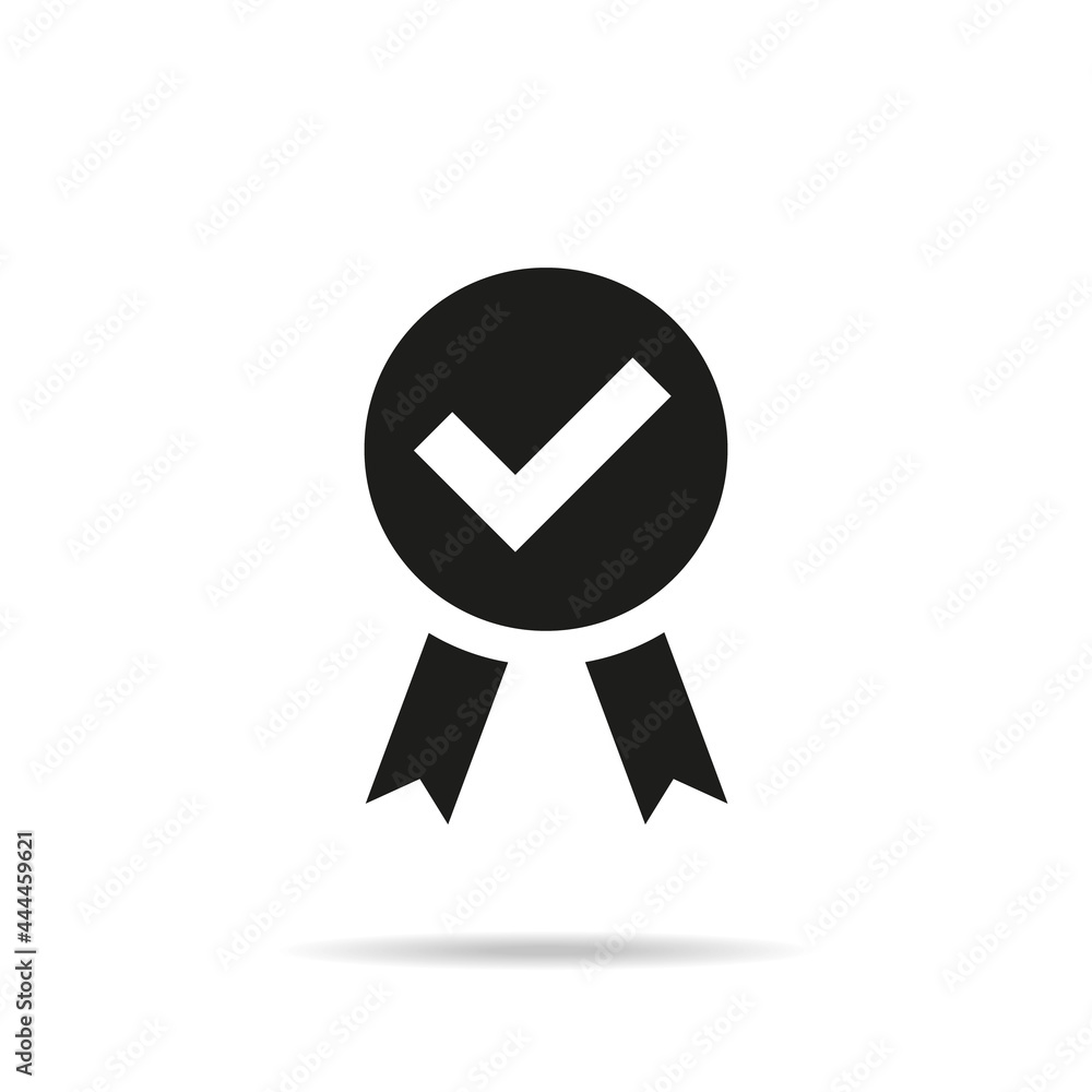 Certified medal icon on white background. Certified medal icon on white background.