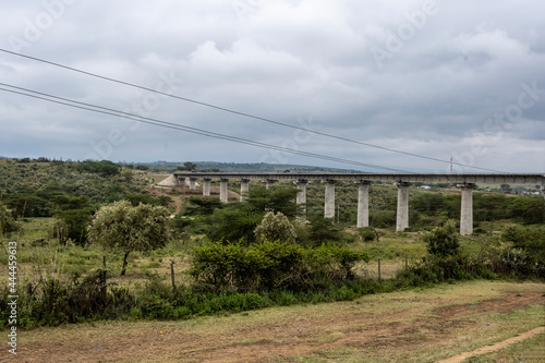 big bridge over the endless savannah in africa 