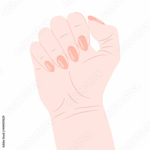 Hand manicure vector isolated on a white background hands vector hand drawing icon.