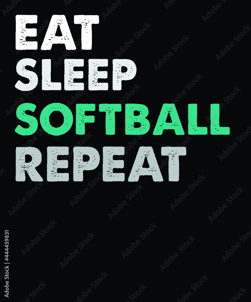 Eat Sleep softball repeat vector t-shirt design. vintage t-shirt design file.