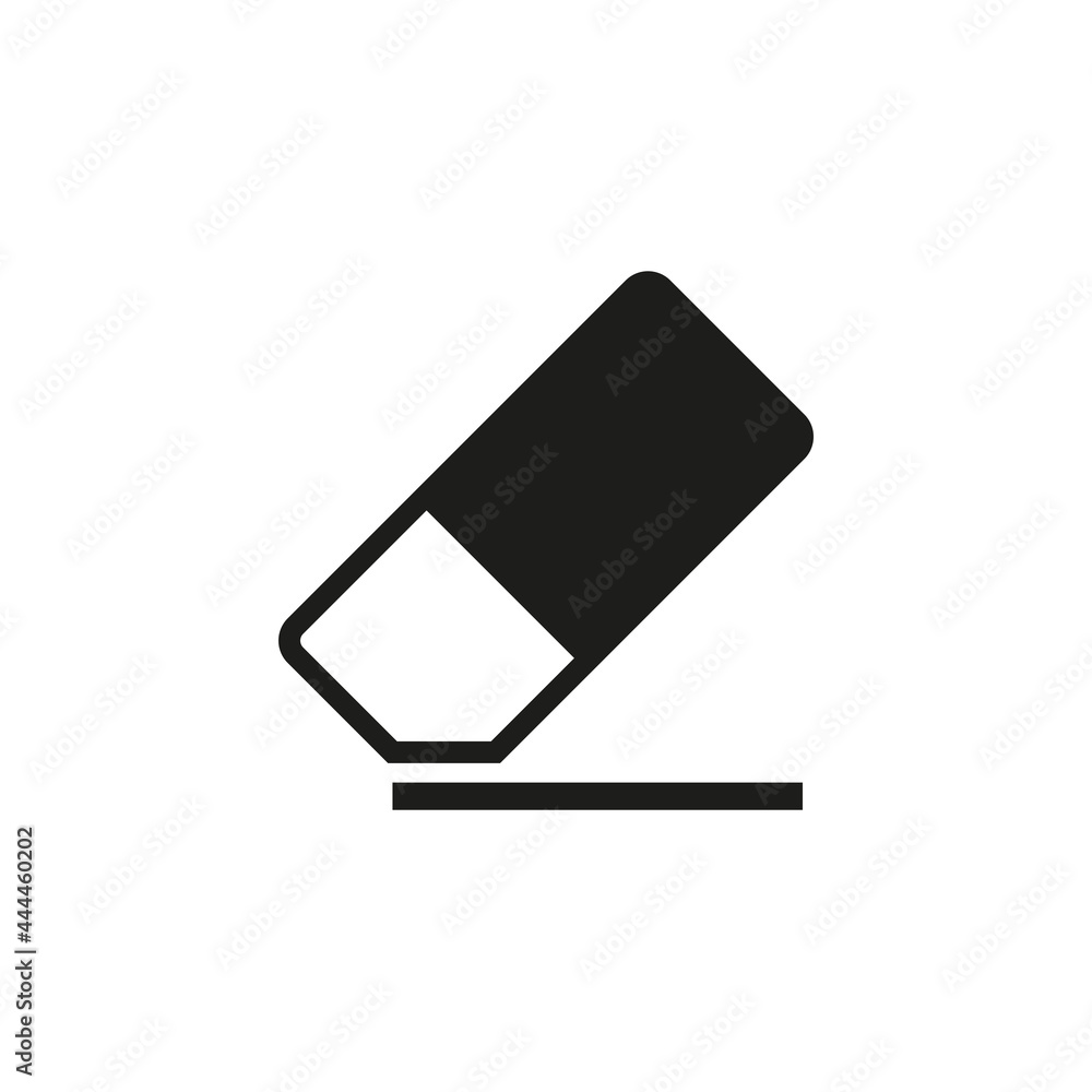 The eraser icon. The eraser erases, cleans. Simple vector illustration on a white background The eraser icon. The eraser erases, cleans. Simple vector illustration on a white background