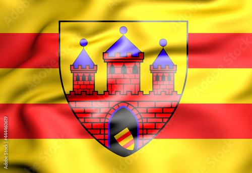 3D Flag of Oldenburg (Lower Saxony), Germany. 3D Illustration. photo