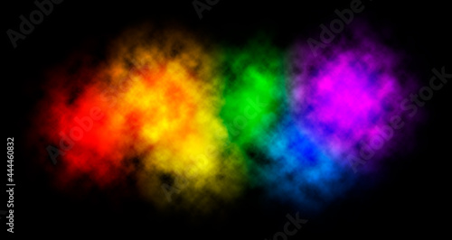 colorful rainbow paint color on dark black background