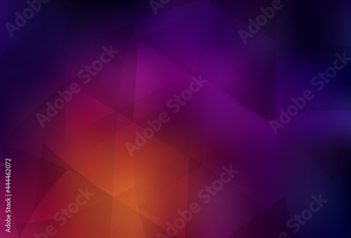 Dark Pink, Yellow vector polygon abstract background.