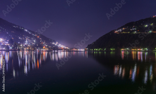 a slow shutter speed nightscape of nainitaal lake 