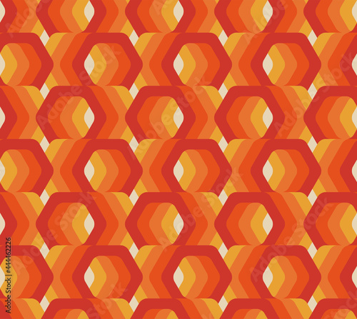 Retro seamless pattern from the 50s, 60s, 70s. Seamless abstract Vintage background in sixties hippie style. Vector illustration