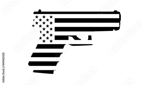 19 Gun Silhouette American Flag