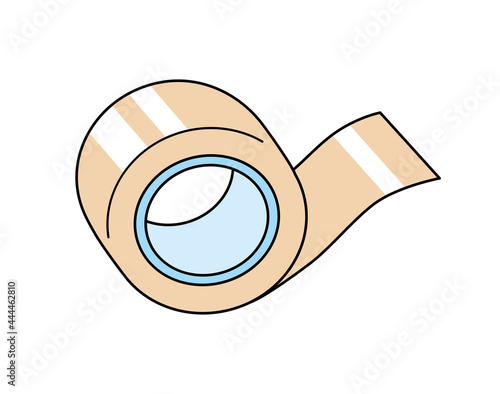 Brown pressure-sensitive PSA adhesive sticky duct tape roll isolated vector