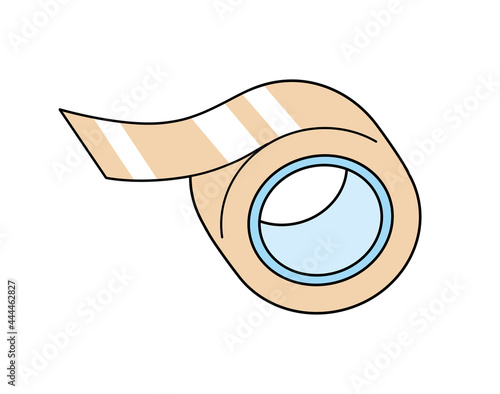 Brown pressure-sensitive PSA adhesive sticky duct tape roll isolated vector icon