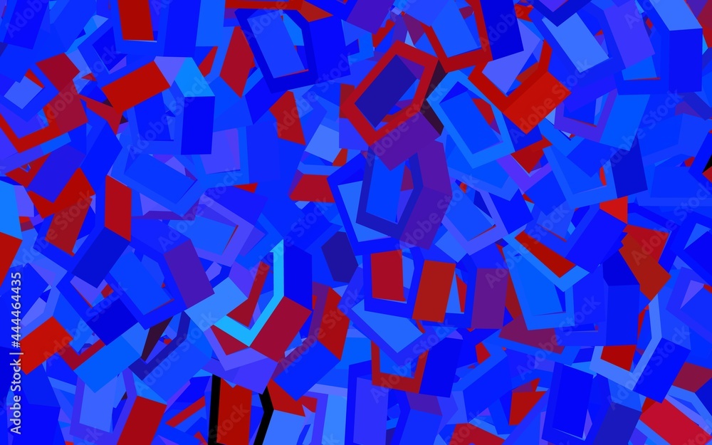 Dark Blue, Red vector template in hexagonal style. Dark Blue, Red vector template in hexagonal style.