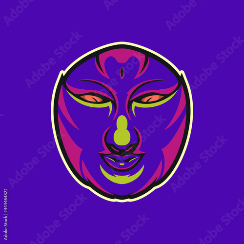 spooky face mask vector illustration logo