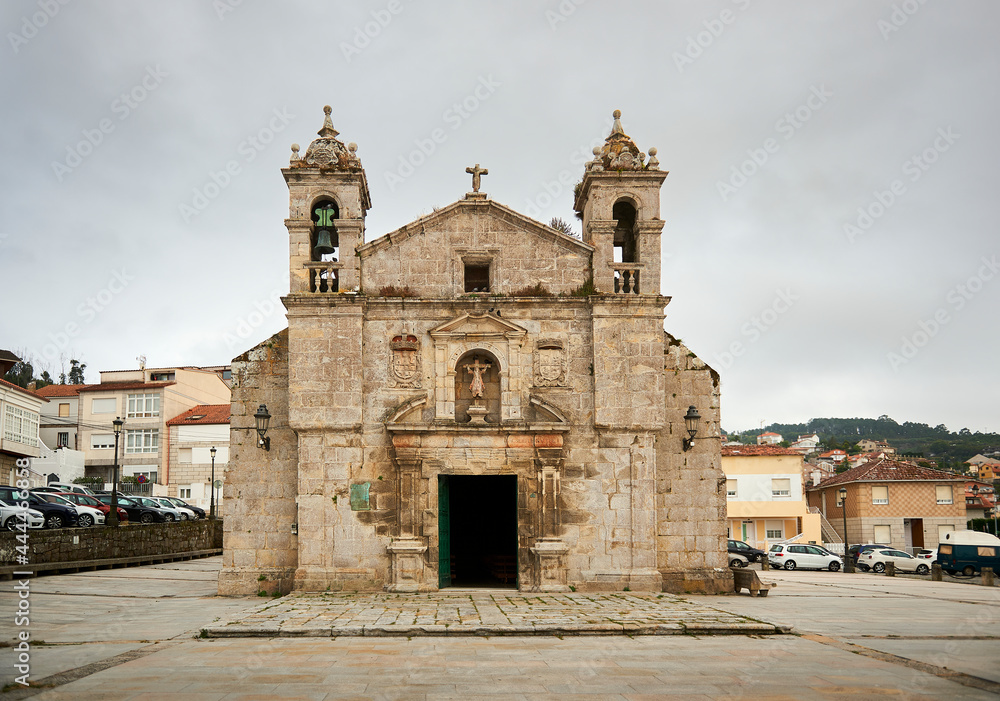 facade of the church of Santa Liberata in Baiona