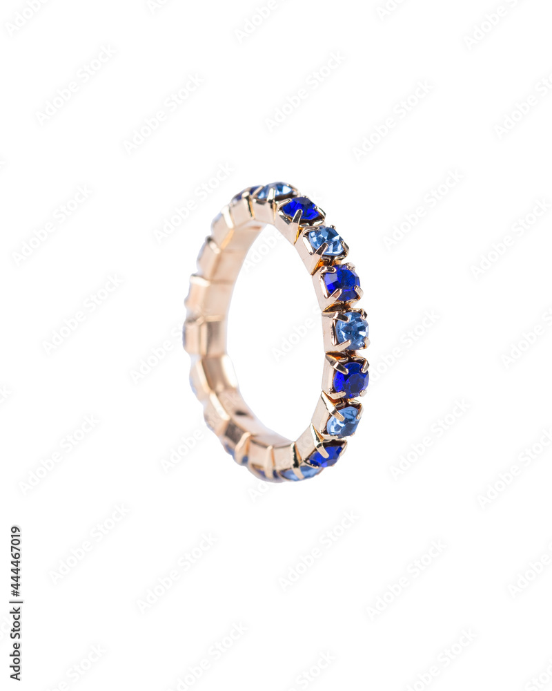 ring with blue and light blue crystals ring with blue and light blue crystals