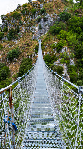 Fototapeta Naklejka Na Ścianę i Meble -  view of the Tibetan bridge of Laviano, Campania, Italy