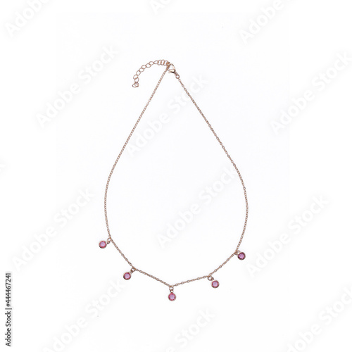 necklace with pink crystalite