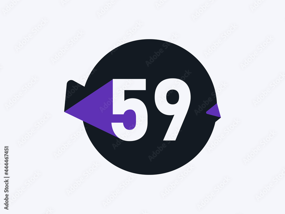Number 59 logo icon design vector image