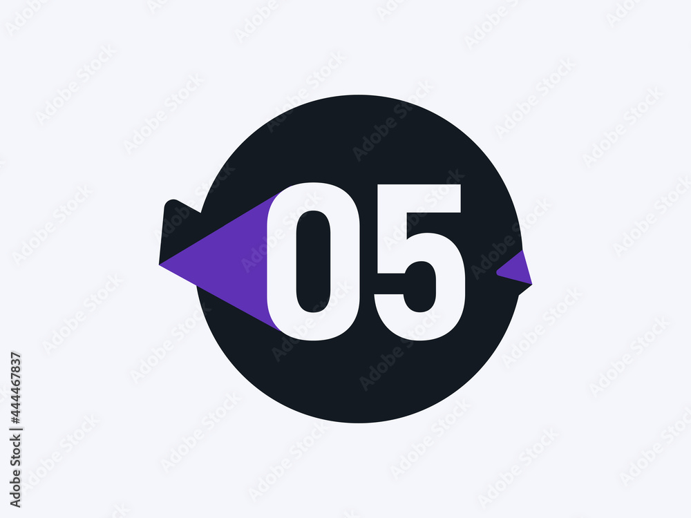 Number 5 logo icon design vector image Number 5 logo icon design vector image