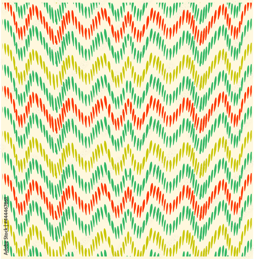 Multicoloured ethnic style wave pattern perfect for home decor, fashion, wallpaper