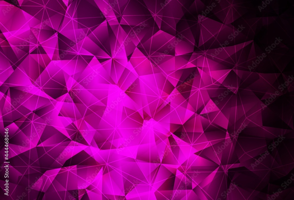 Fototapeta premium Dark Pink vector pattern with polygonal style.